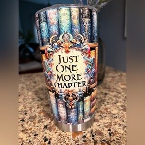 Just One MoreChapter Coffee/Tea cup on the go with lid and rubber sippy or straw
